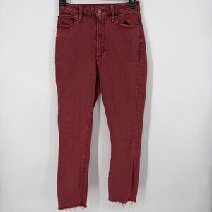 Abercrombie & Fitch Simone High Rise Ankle Jeans Maroon Sz 0 Women 25W